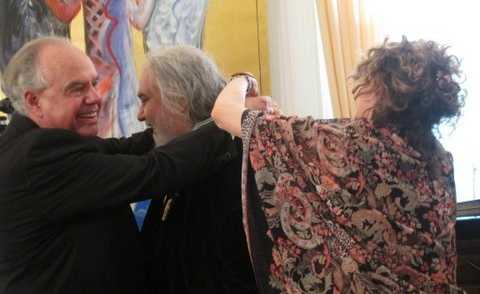 Fr&eacute;d&eacute;ric Mitterrand presents the medal